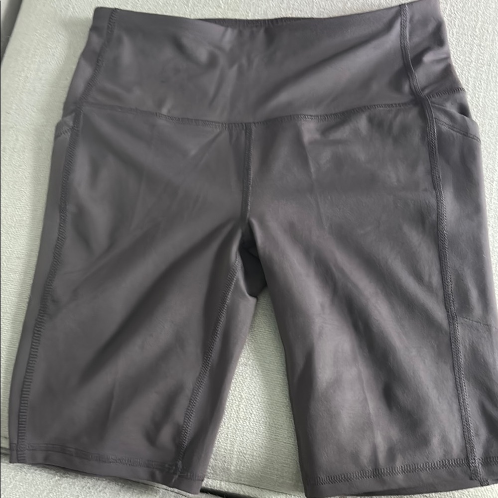 DSG Gray Bike Shorts with Elastic Waistband and Stretch Fabric